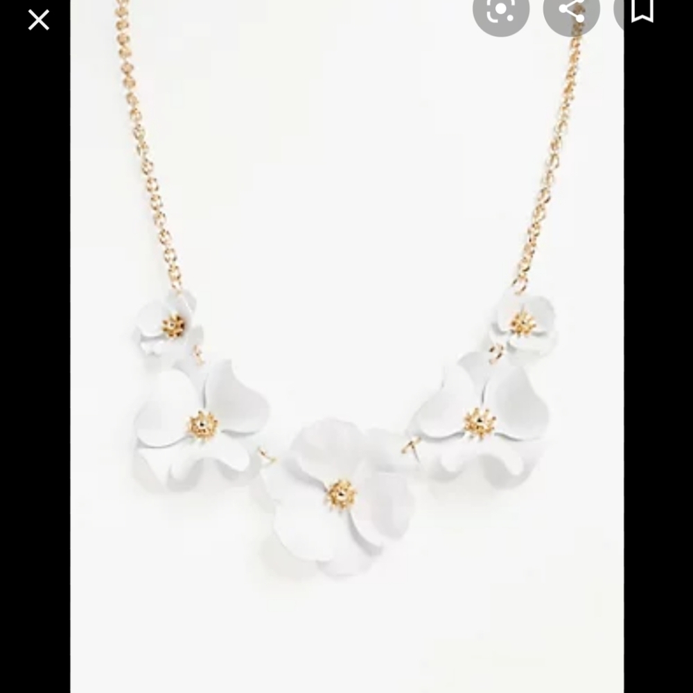 🆕WHITE MATTE FLORAL STATEMENT NECKLACE